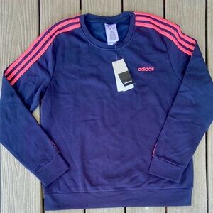 adidas Navy and Pink Crewneck Sweater